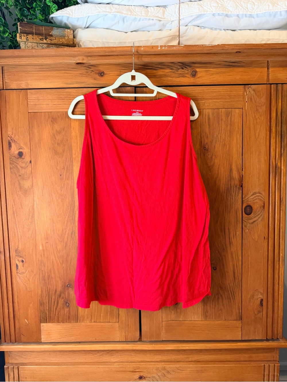 Lane Bryant Red Scoop Neck Tank Top